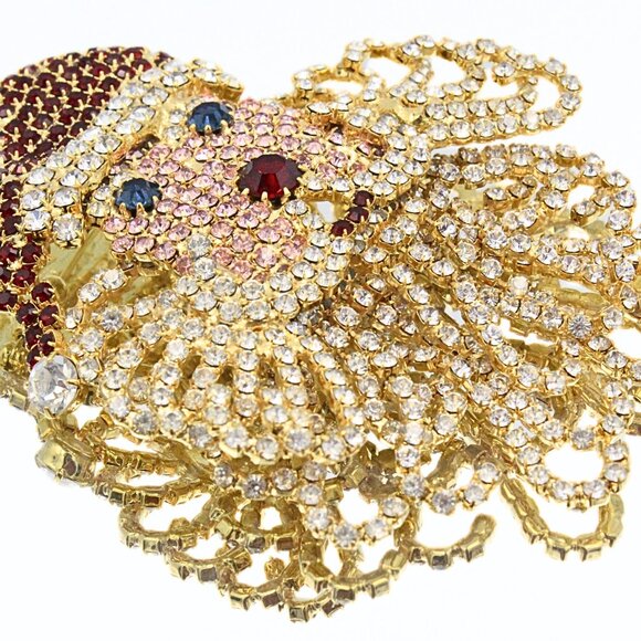 Magnificent Kirks Folly Limited Edition 131/300 Large Santa Klaus Rhinestones Br - Picture 7 of 11